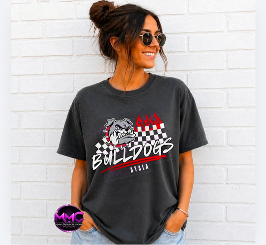 Mascot checkered any team/school
